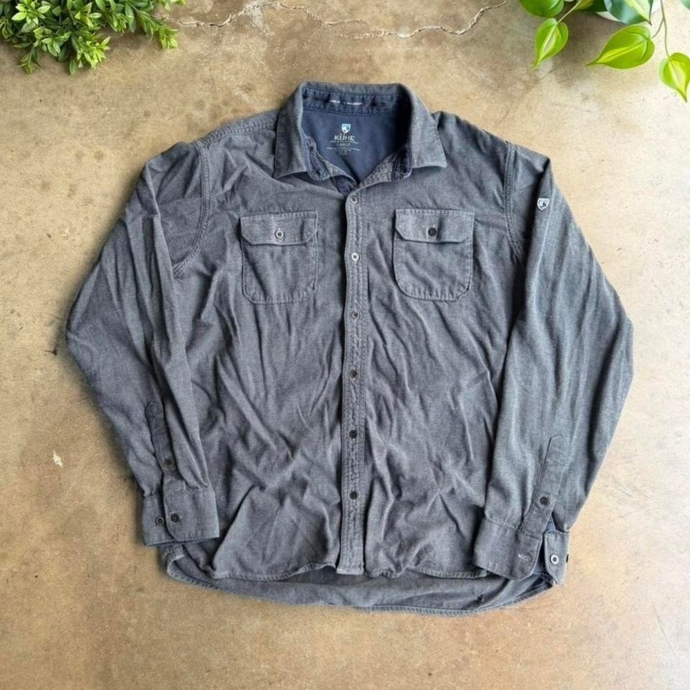 Vintage KÜHL descendr flannel grey button up shirt Men's Large